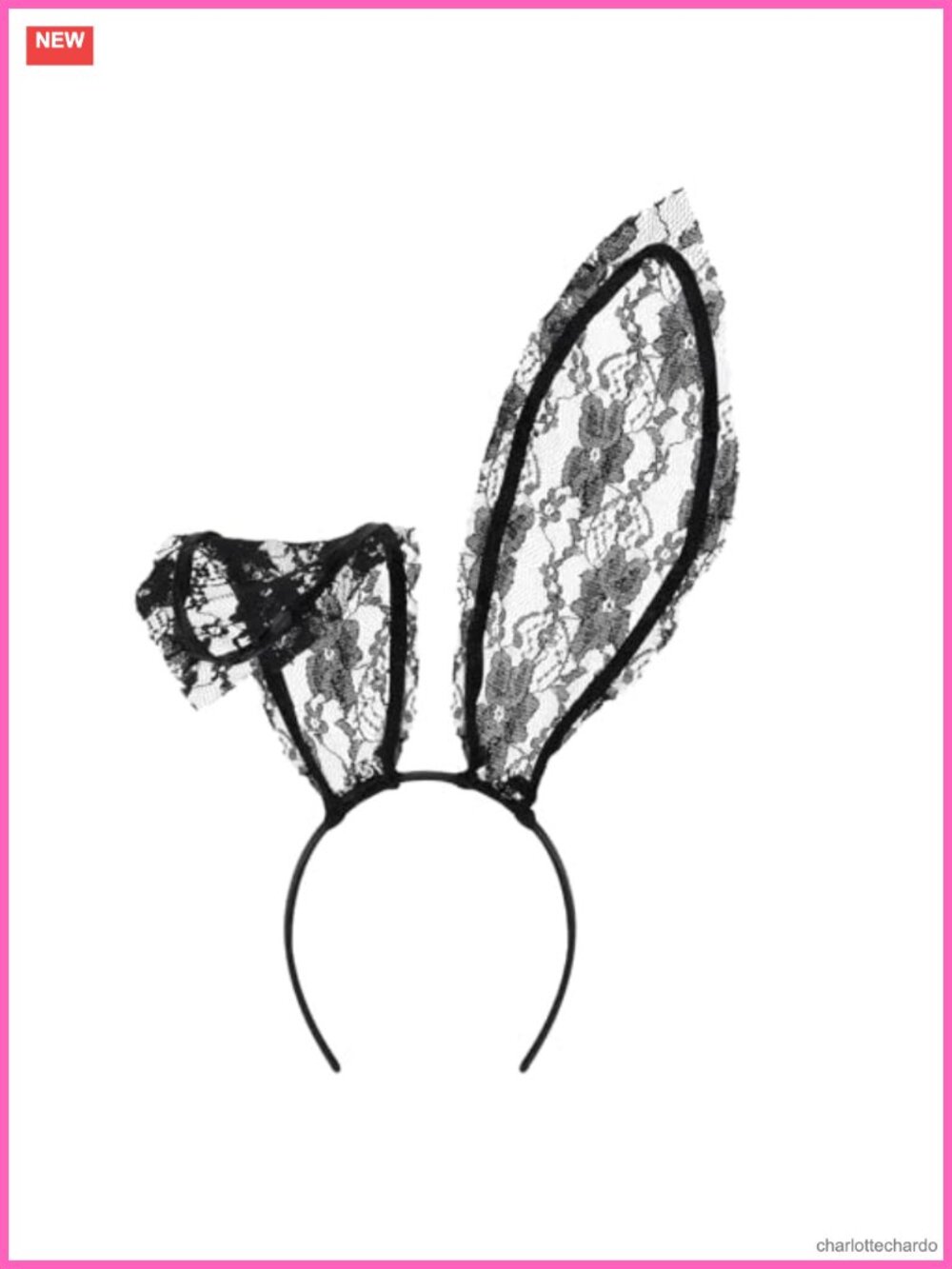 Lace Bunny Ears Headband Foldable Costume Accessory for Cosplay Halloween